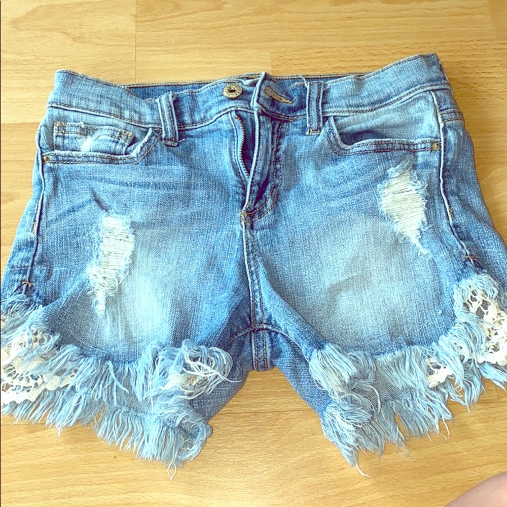 Sneak peek denim shorts